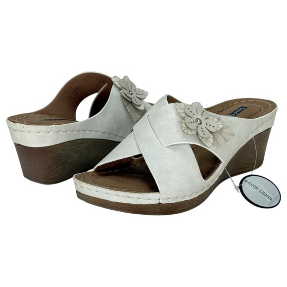 Good Choice Selly Cream Womens Wedge Sandals Size 7.5M - Picture 11 of 13